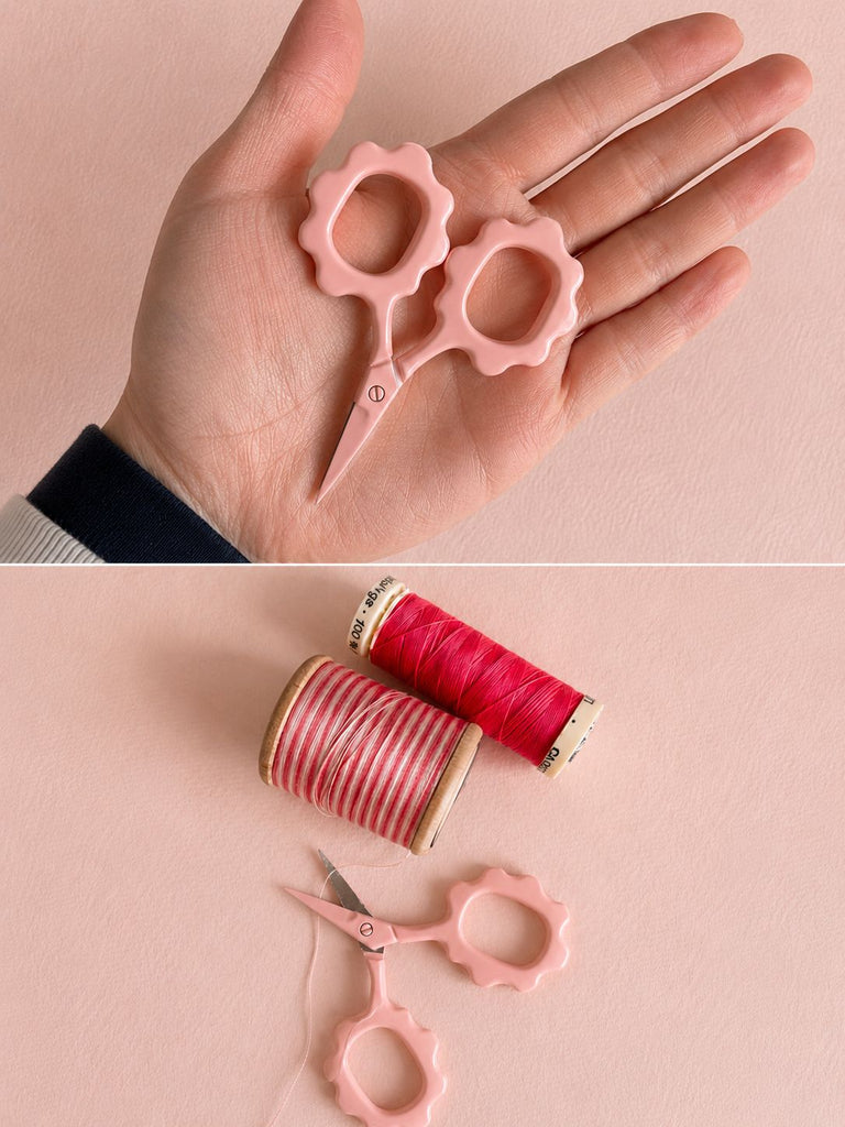 TIJERAS MINI FLOR ROSA/SALMÓN