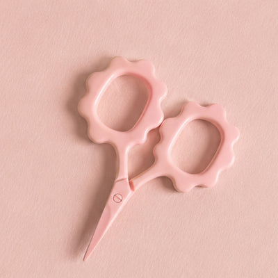 TIJERAS MINI FLOR ROSA/SALMÓN